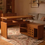 55 Executive L Shaped Desk, Corner Computer Desk with Storage Cabinet, Home Office Desk for Study, Conference Table for Living Room, Bedroom