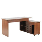 55 Executive L Shaped Desk, Corner Computer Desk with Storage Cabinet, Home Office Desk for Study, Conference Table for Living Room, Bedroom