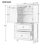 Tall Freestanding Bathroom Storage Cabinet, Versatile Storage Cabinet with 2 Large Drawers, 1 Door Cabinet & Adjustable Shelves