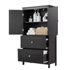 Tall Freestanding Bathroom Storage Cabinet, Versatile Storage Cabinet with 2 Large Drawers, 1 Door Cabinet & Adjustable Shelves