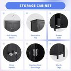 Tall Freestanding Bathroom Storage Cabinet, Versatile Storage Cabinet with 2 Large Drawers, 1 Door Cabinet & Adjustable Shelves