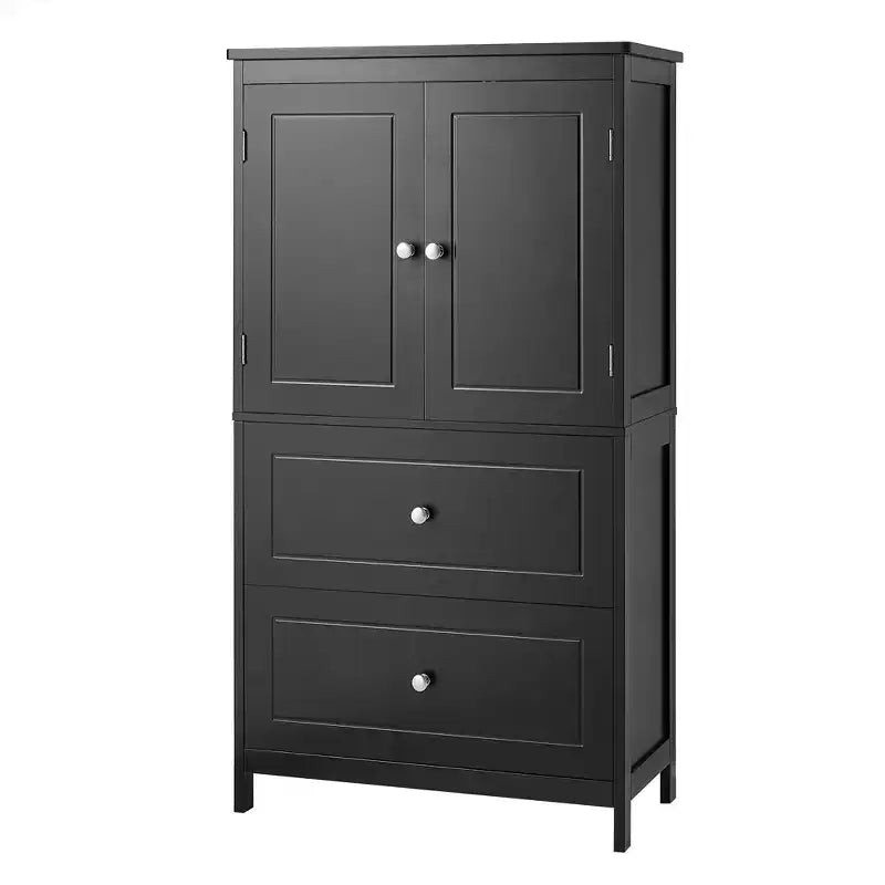 Tall Freestanding Bathroom Storage Cabinet, Versatile Storage Cabinet with 2 Large Drawers, 1 Door Cabinet & Adjustable Shelves