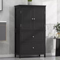 Okak Tall Freestanding Bathroom Storage Cabinet, Versatile Storage Cabinet with 2 Large Drawer, 1 Door Cabinet&Adjustable Shelves