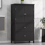 Okak Tall Freestanding Bathroom Storage Cabinet, Versatile Storage Cabinet with 2 Large Drawer, 1 Door Cabinet&Adjustable Shelves