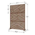 Room Divider Screen Random Stripe Brown Galvanized Sheet 72x47x16in 3-Panel