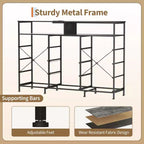 Dresser for Bedroom with 11 Fabric Drawers, Featuring Power Outlet & LED Lights, Wooden Top, 55w TV Stand for Chest of Drawers for Closet Entryway
