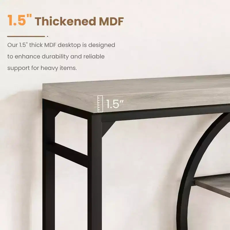 55 Entryway Table, 5-Tier Console Tables for Entryway, Industrial Sofa Tables with Storage for Living Room, Entry Hallway Couch Entrance Table