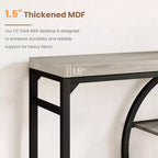55 Entryway Table, 5-Tier Console Tables for Entryway, Industrial Sofa Tables with Storage for Living Room, Entry Hallway Couch Entrance Table