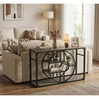 55 Entryway Table, 5-Tier Console Tables for Entryway, Industrial Sofa Tables with Storage for Living Room, Entry Hallway Couch Entrance Table