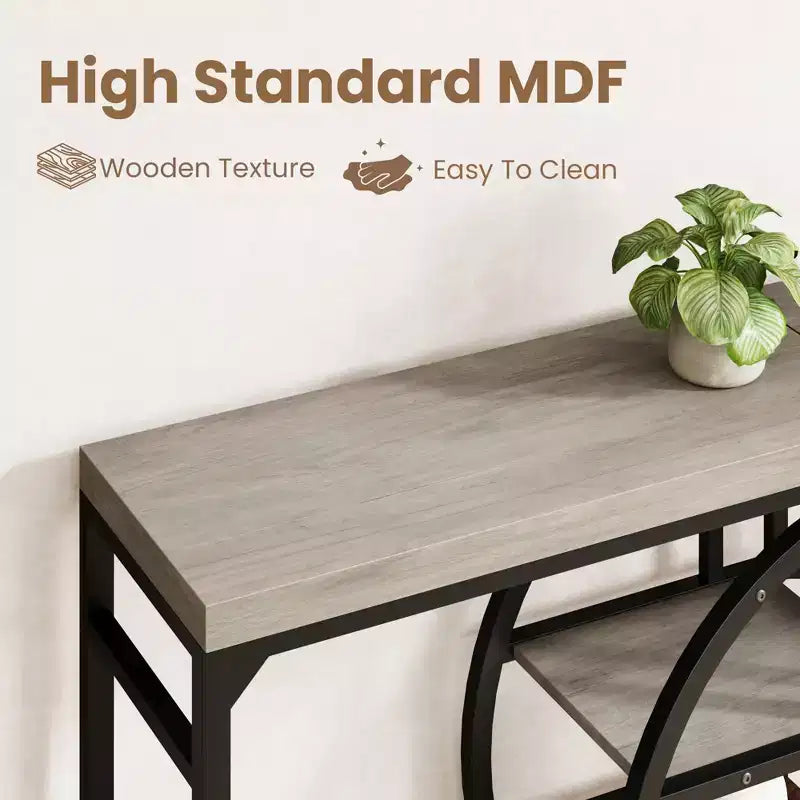 55 Entryway Table, 5-Tier Console Tables for Entryway, Industrial Sofa Tables with Storage for Living Room, Entry Hallway Couch Entrance Table