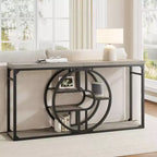 55 Entryway Table, 5-Tier Console Tables for Entryway, Industrial Sofa Tables with Storage for Living Room, Entry Hallway Couch Entrance Table