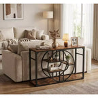 55 Entryway Table, 5-Tier Console Tables for Entryway, Industrial Sofa Tables with Storage for Living Room, Entry Hallway Couch Entrance Table