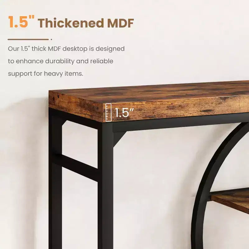 55 Entryway Table, 5-Tier Console Tables for Entryway, Industrial Sofa Tables with Storage for Living Room, Entry Hallway Couch Entrance Table
