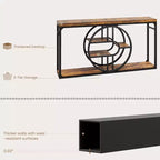 55 Entryway Table, 5-Tier Console Tables for Entryway, Industrial Sofa Tables with Storage for Living Room, Entry Hallway Couch Entrance Table