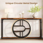 55 Entryway Table, 5-Tier Console Tables for Entryway, Industrial Sofa Tables with Storage for Living Room, Entry Hallway Couch Entrance Table