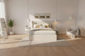 Queen/King Size Upholstered Platform Bed Frame with Storage Drawers & Headboard, Beige