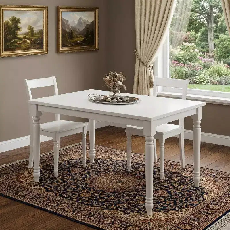 48 White Solid Wood Dining Table