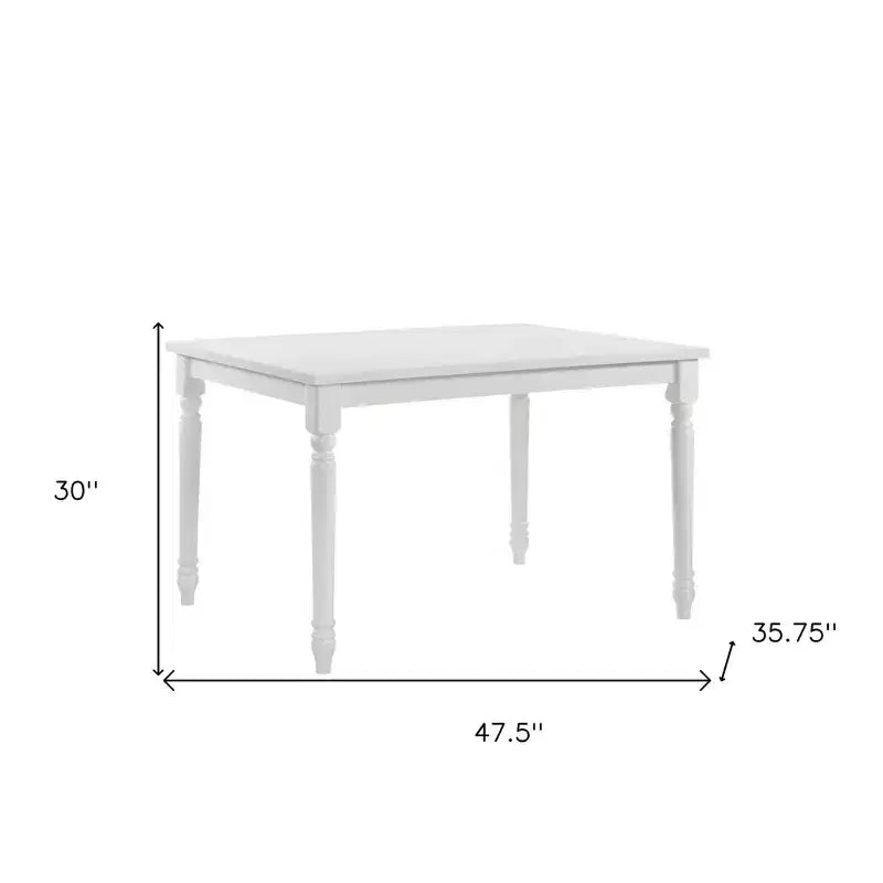 48 White Solid Wood Dining Table