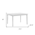 48 White Solid Wood Dining Table