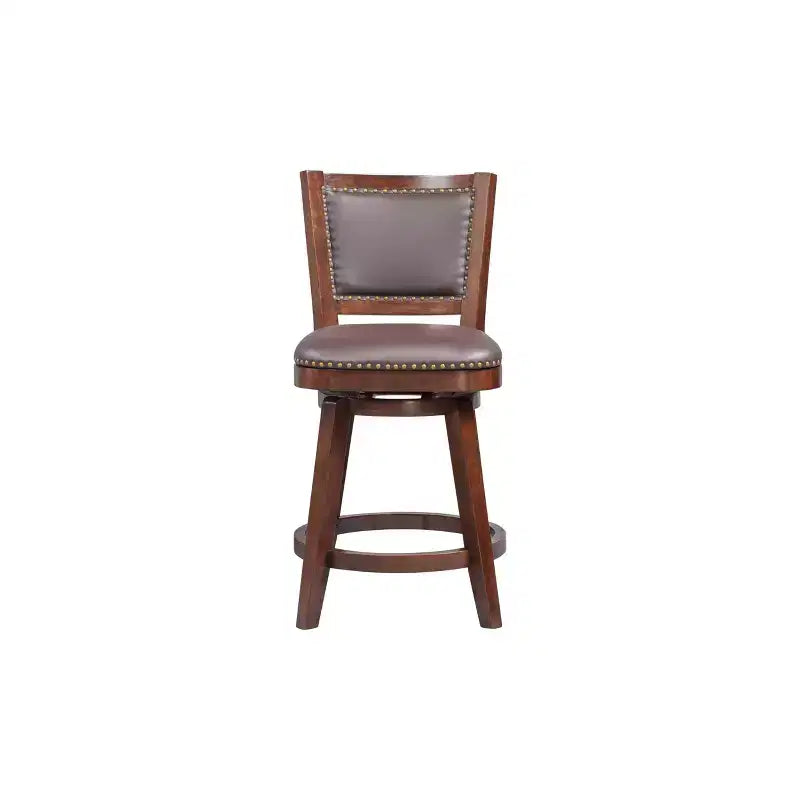 24" Broadmoor Swivel Counter Height Barstool with Back Cappuccino
