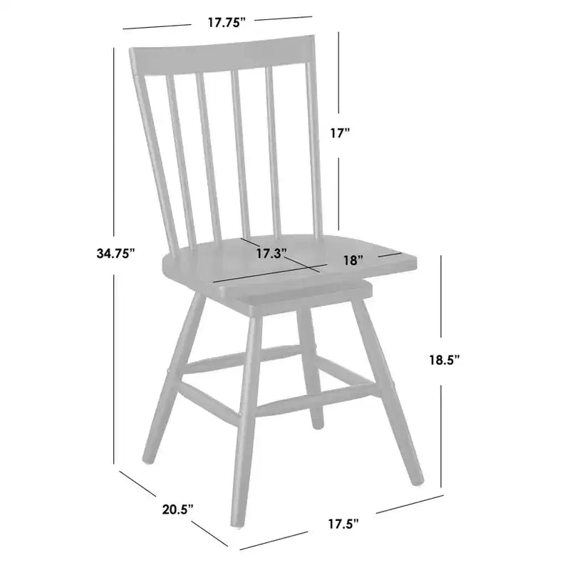 5pc Aspen Farmhouse Extendable Dining Set with Solid Wood Swivel Chairs Matte Black
