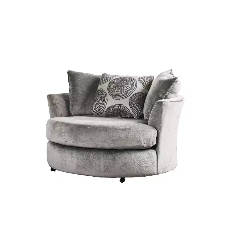 3pc Mauricio Microfiber Loveseat and Sofa with Accent Chair Gray/Pattern