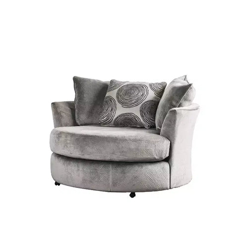 3pc Mauricio Microfiber Loveseat and Sofa with Accent Chair Gray/Pattern