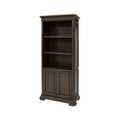 78" Sonoma Bookcase with Doors Brown - Martin Furniture: Arched Design, No Assembly Required