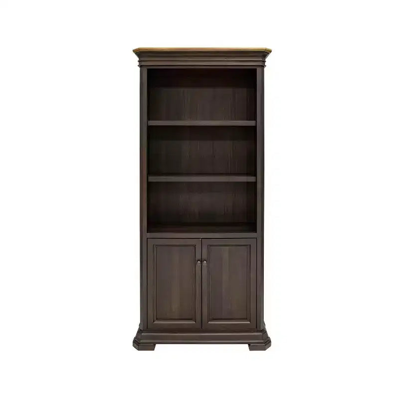 78" Sonoma Bookcase with Doors Brown - Arched Design, No Assembly Required