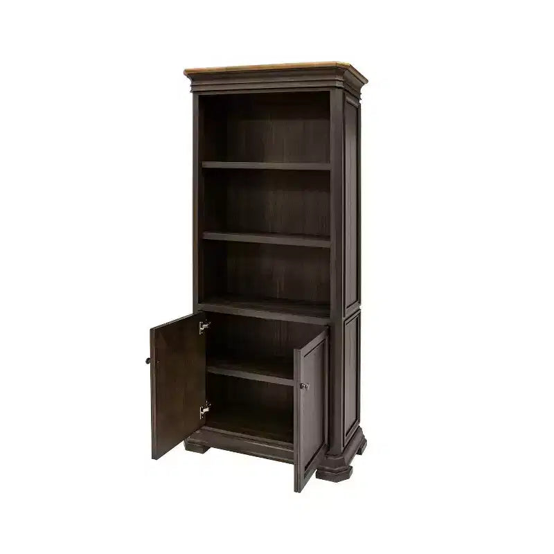 78" Sonoma Bookcase with Doors Brown - Arched Design, No Assembly Required