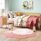 Rattan & Wood Bedside Kids' Cabinet Rose Pink