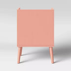 Rattan & Wood Bedside Kids' Cabinet Rose Pink