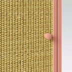 Rattan & Wood Bedside Kids' Cabinet Rose Pink